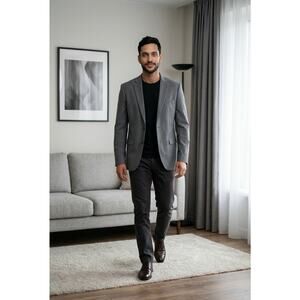 Alberto Cardinali Slim Fit Sport Blazer Great Grey Big & Tall 54L